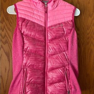 Free Country Girls' Bright Pink Quilted & Knit Vest